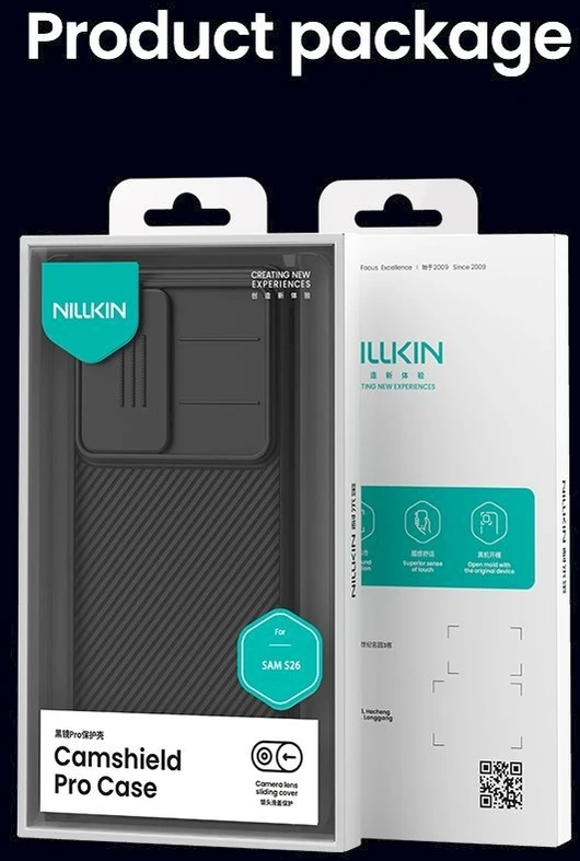 Nillkin CamShield PRO Hard dėklas skirtas Samsung Galaxy S26 juodos spalvos