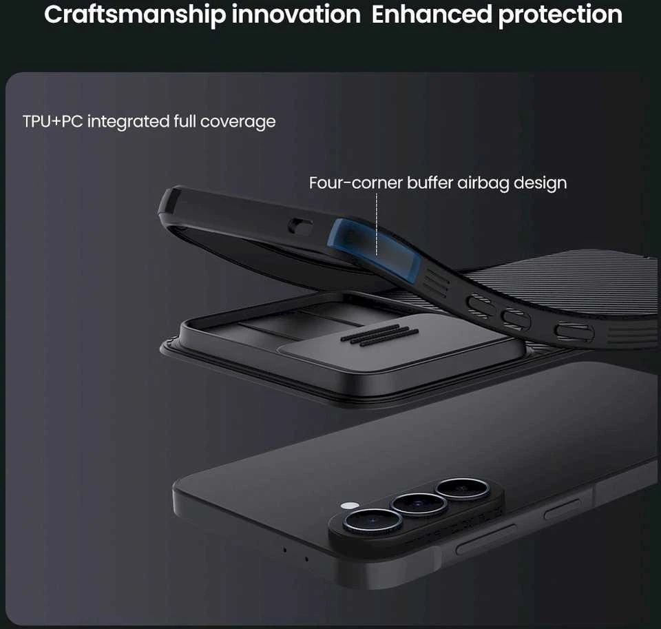 Dėklas Nillkin CamShield PRO Hard Case skirtas Samsung Galaxy A37 juodos spalvos