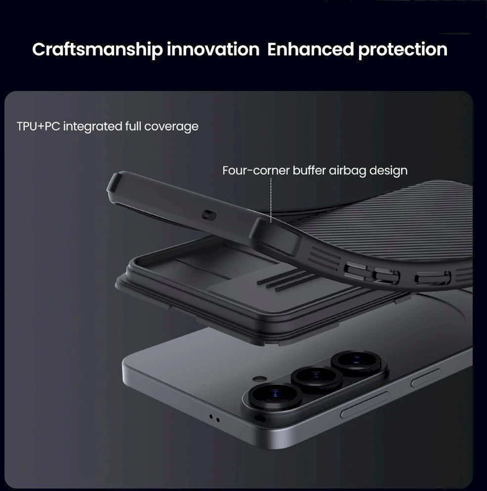 Nillkin CamShield PRO Hard dėklas skirtas Samsung Galaxy S26 juodos spalvos