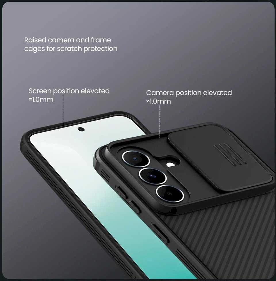 Dėklas Nillkin CamShield PRO Hard Case skirtas Samsung Galaxy A37 juodos spalvos