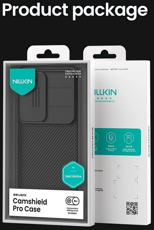 Nillkin CamShield PRO Hard dėklas skirtas Samsung Galaxy S26 Ultra juodos spalvos