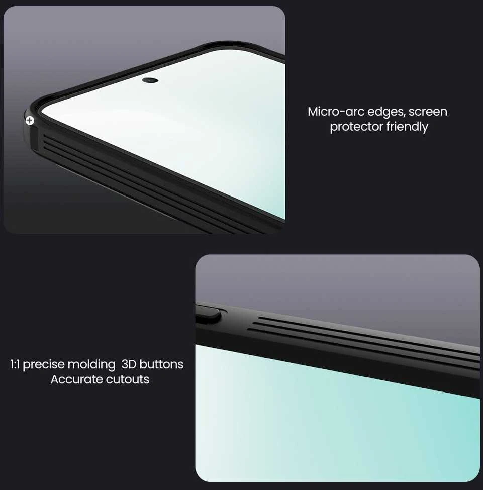 Dėklas Nillkin CamShield PRO Hard Case skirtas Samsung Galaxy A37 skaidrus juodos spalvos