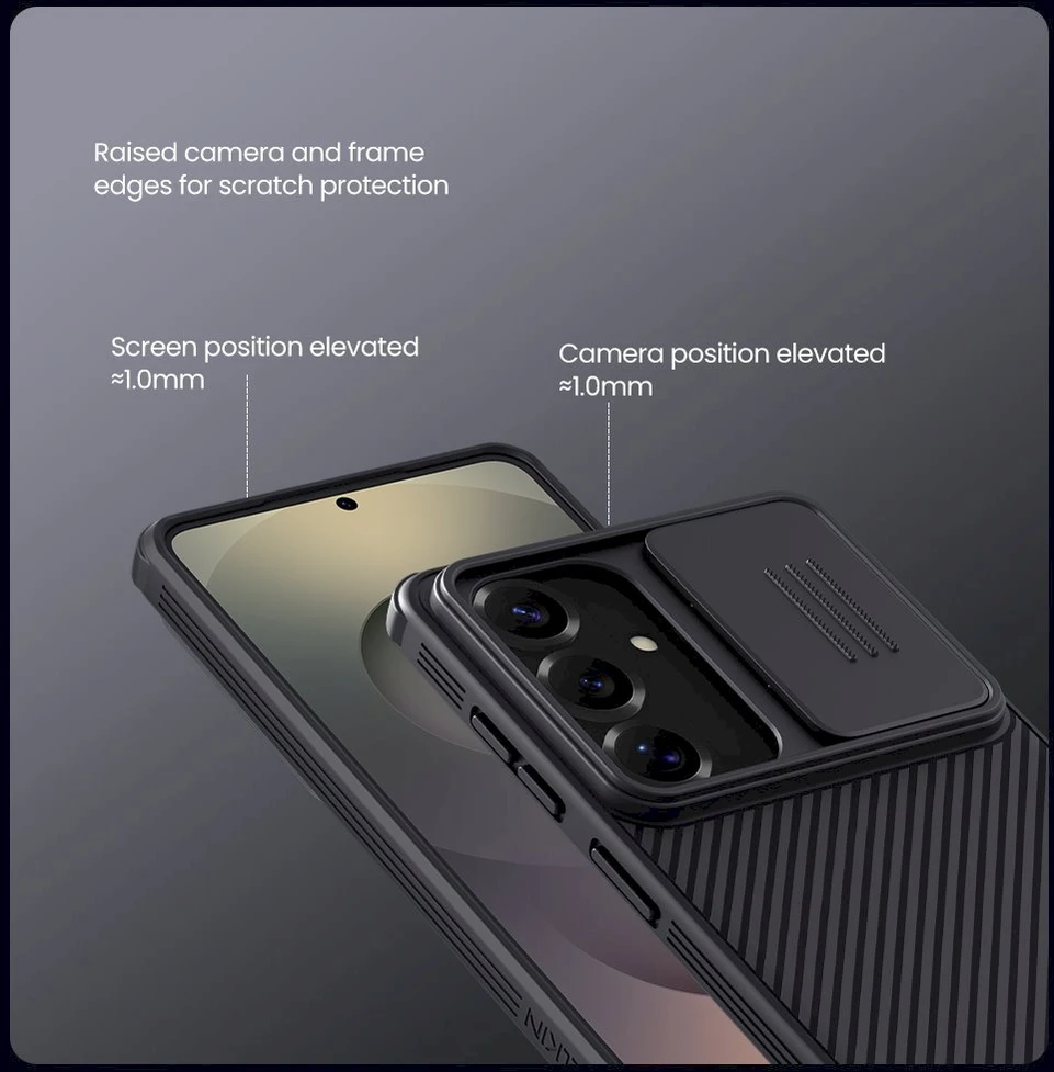 Nillkin CamShield PRO Hard dėklas skirtas Samsung Galaxy S26 juodos spalvos