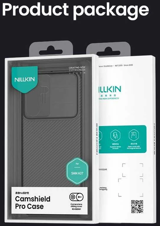 Dėklas Nillkin CamShield PRO Hard Case skirtas Samsung Galaxy A37 skaidrus juodos spalvos