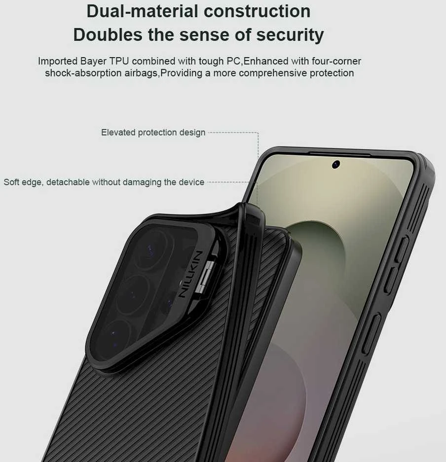 Nillkin CamShield Prop Magnetic dėklas telefonui Samsung Galaxy S26 Ultra Juodas