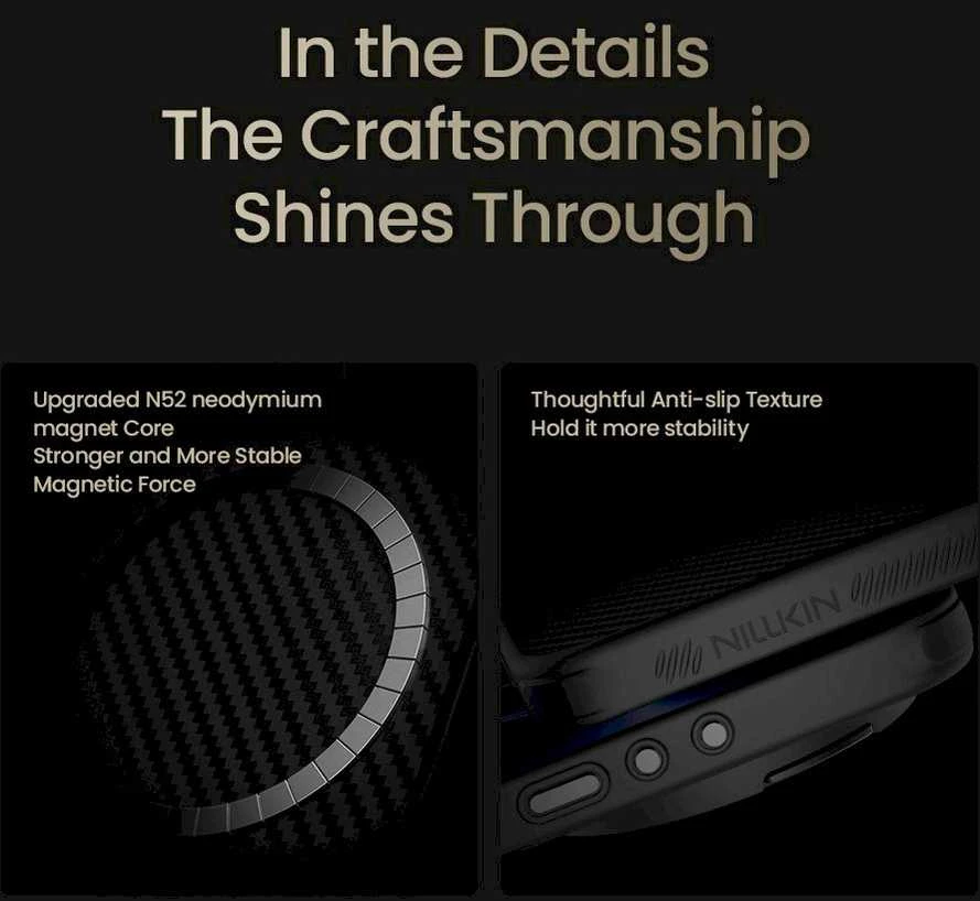 Dėklas Nillkin CarboProp Aramid Magnetic Case skirtas Xiaomi 17 Ultra juodos spalvos