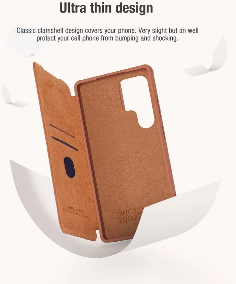 Nillkin Qin Pro Samsung Galaxy S25 Ultra – dėklas telefonui juodos spalvos