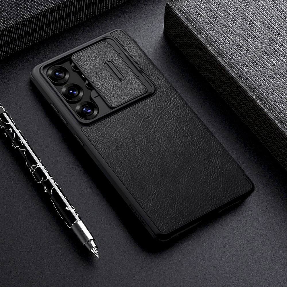 Nillkin Qin Pro Samsung Galaxy S25 Ultra – dėklas telefonui juodos spalvos