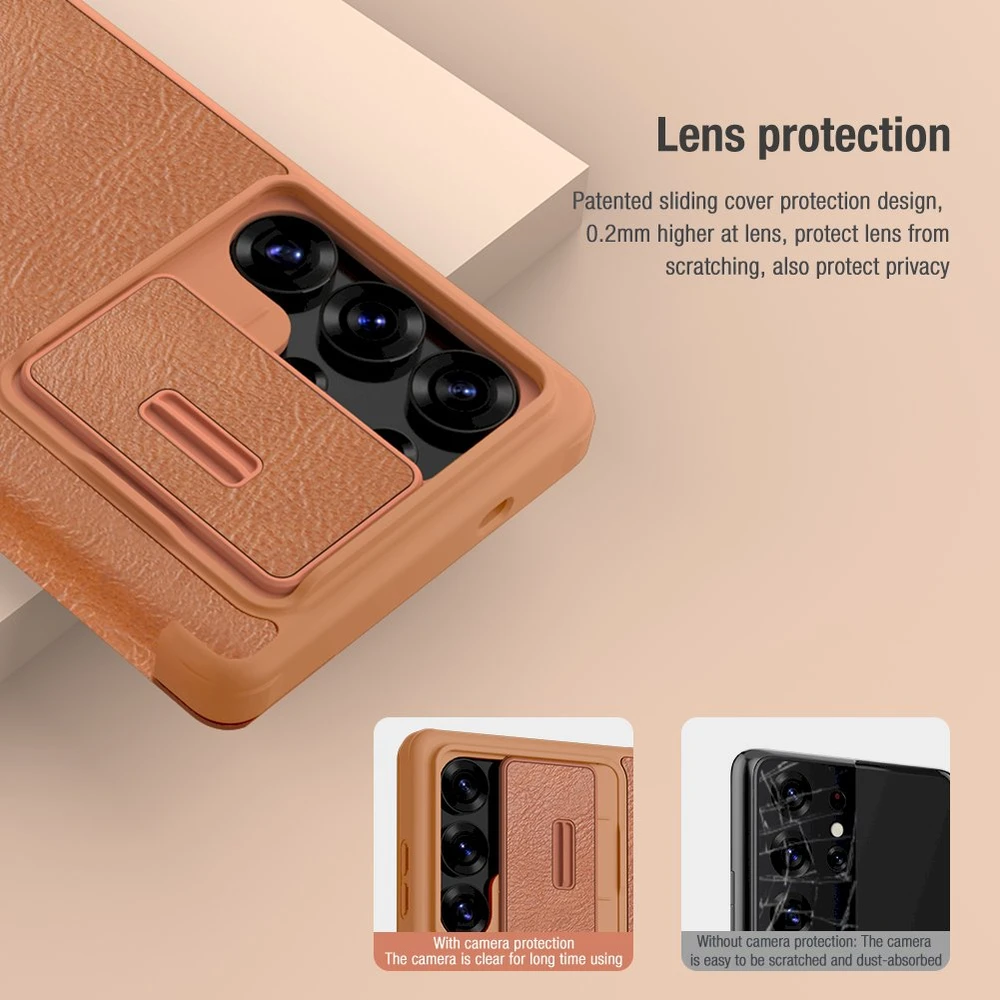 Nillkin Qin Pro Samsung Galaxy S25 Ultra – dėklas telefonui juodos spalvos