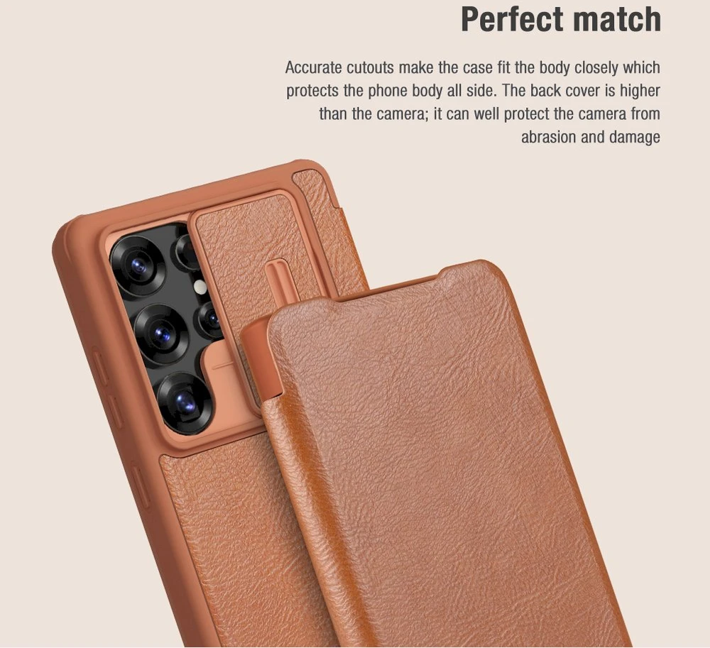 Nillkin Qin Pro Samsung Galaxy S25 Ultra – dėklas telefonui juodos spalvos