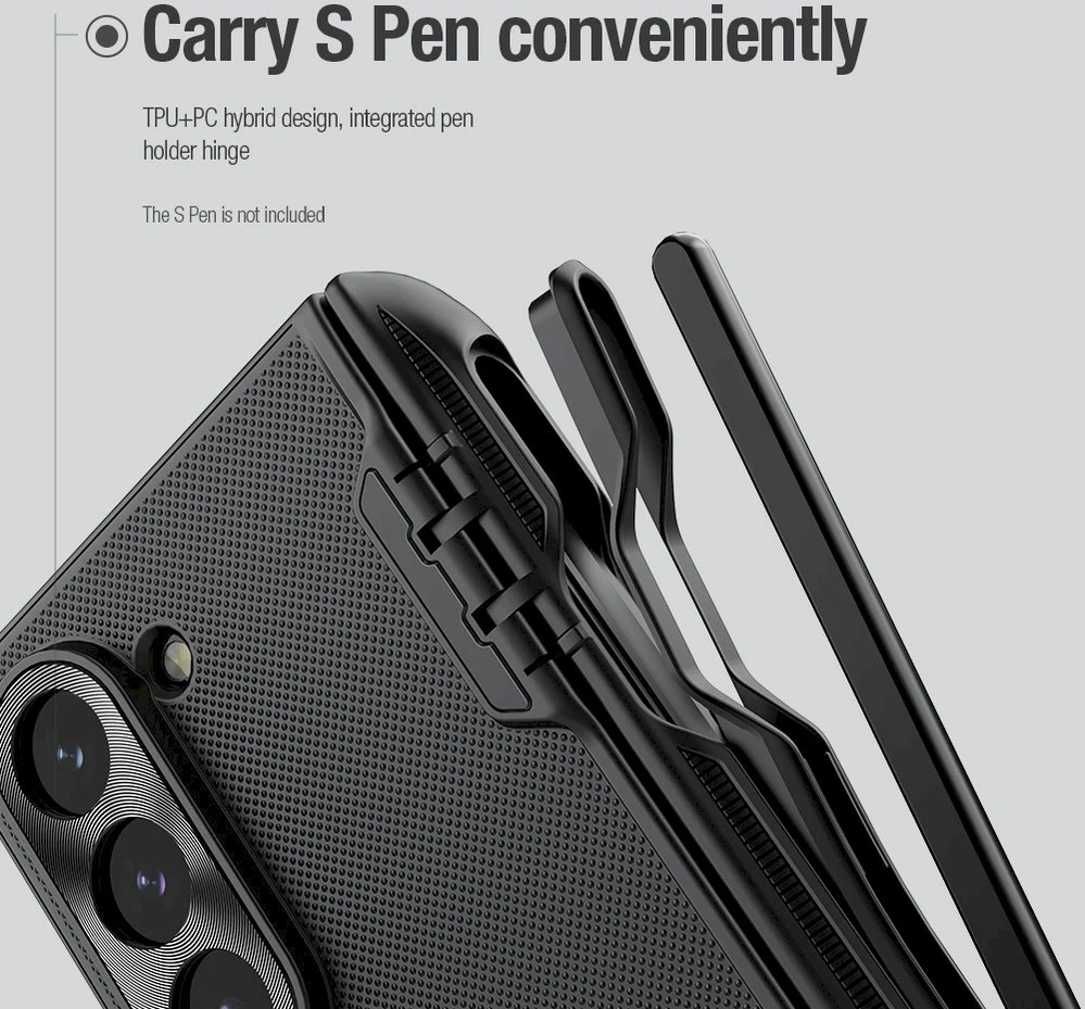 Nillkin Super Frosted Shield Fold Samsung Galaxy Z Fold6 5G Stylus Holder – dėklas telefonui juodos spalvos