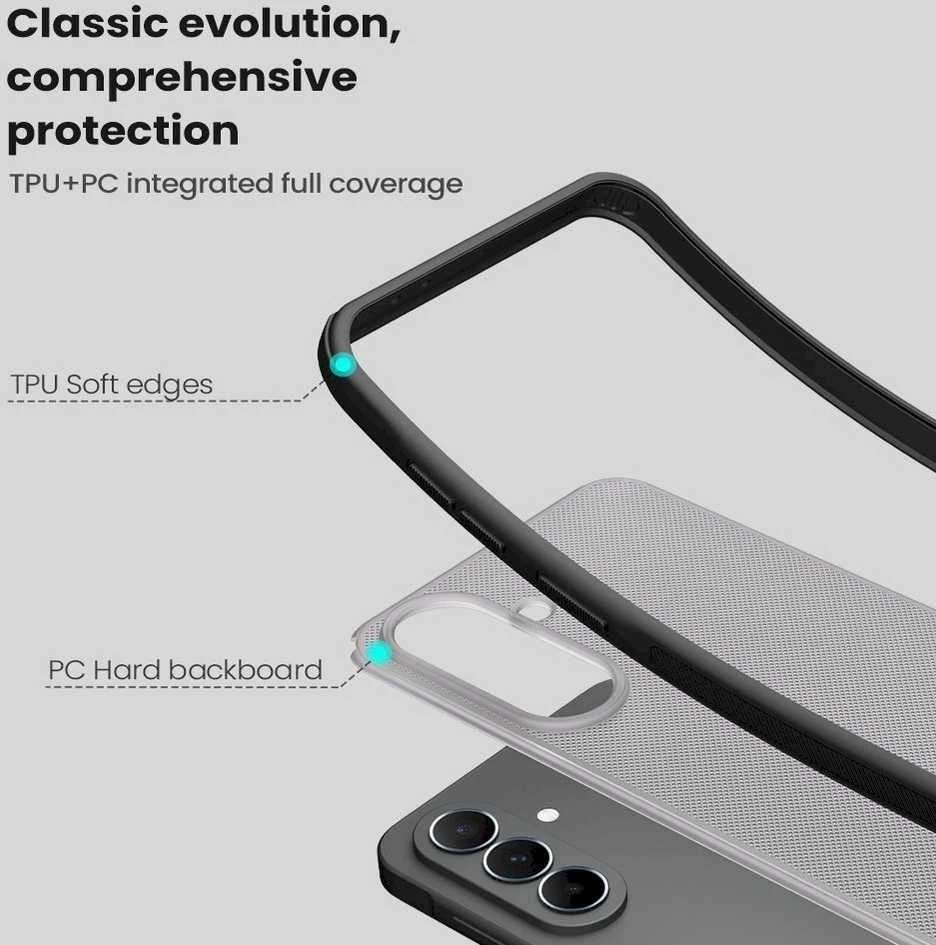 Nillkin Super Frosted PRO Back dėklas skirtas Samsung Galaxy A37 skaidrus juodos spalvos