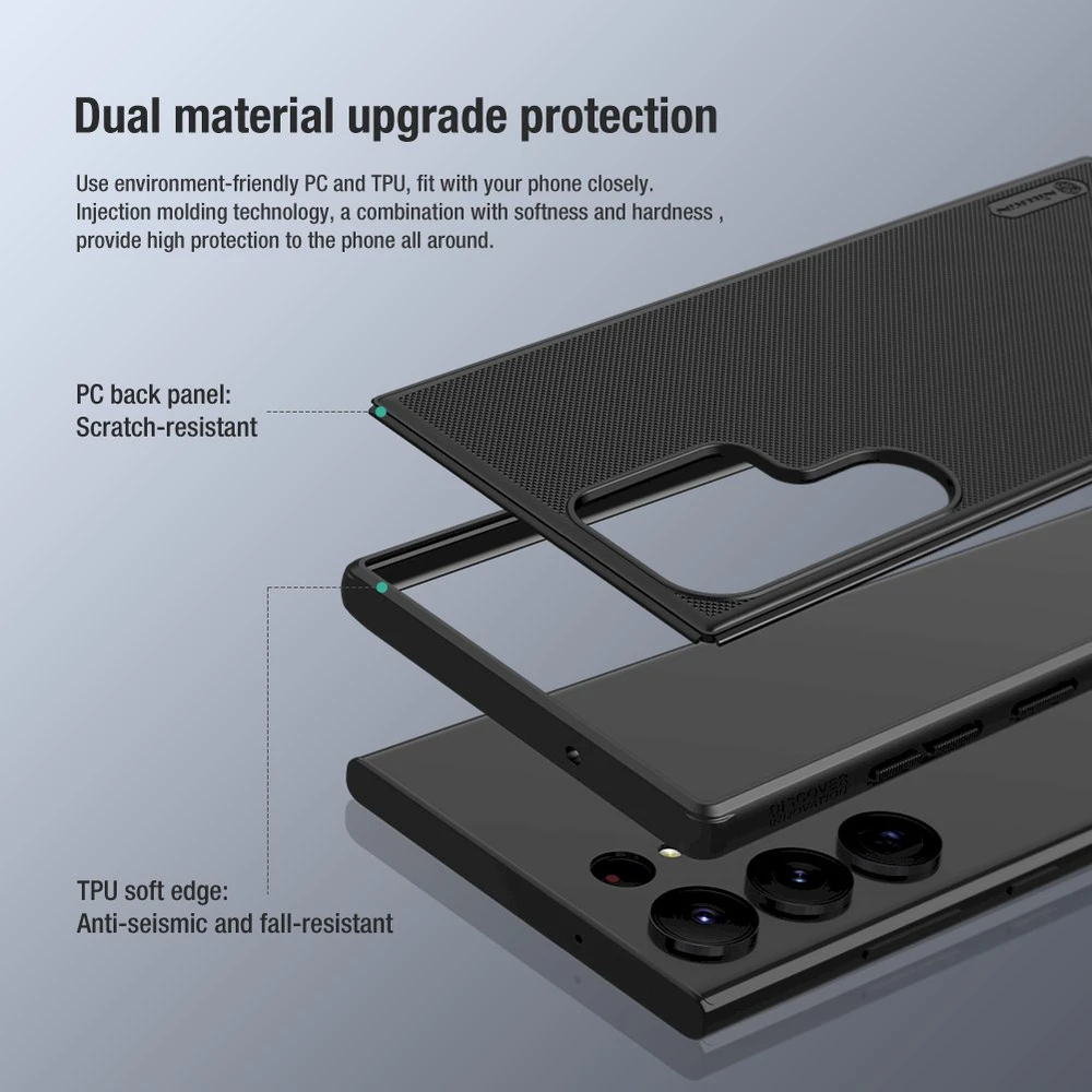Dėklas Nillkin Super Frosted Shield Pro Samsung S918 S23 Ultra 5G juodas