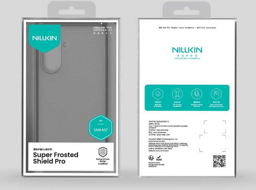 Nillkin Super Frosted PRO Back dėklas skirtas Samsung Galaxy A37 skaidrus juodos spalvos
