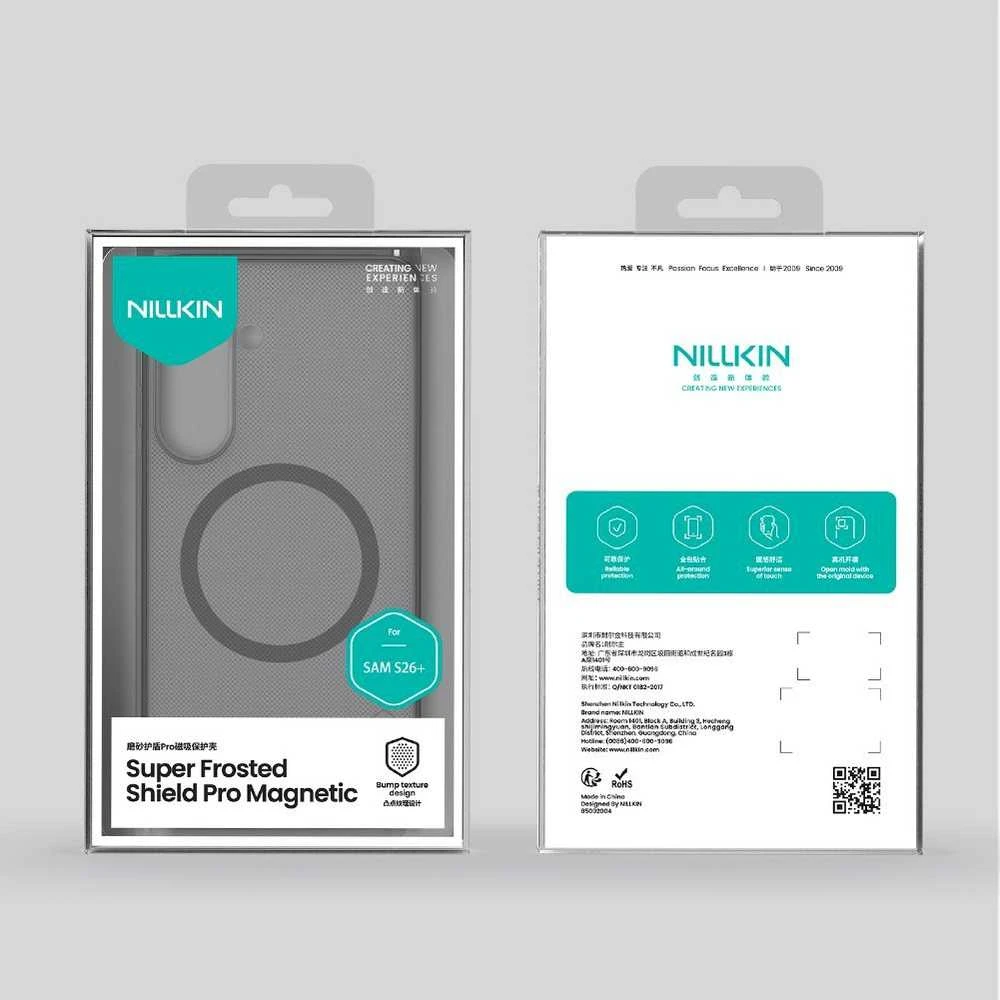 Nillkin Super Frosted PRO Magnetic dėklas skirtas Samsung Galaxy S26+ Transparent Juodas