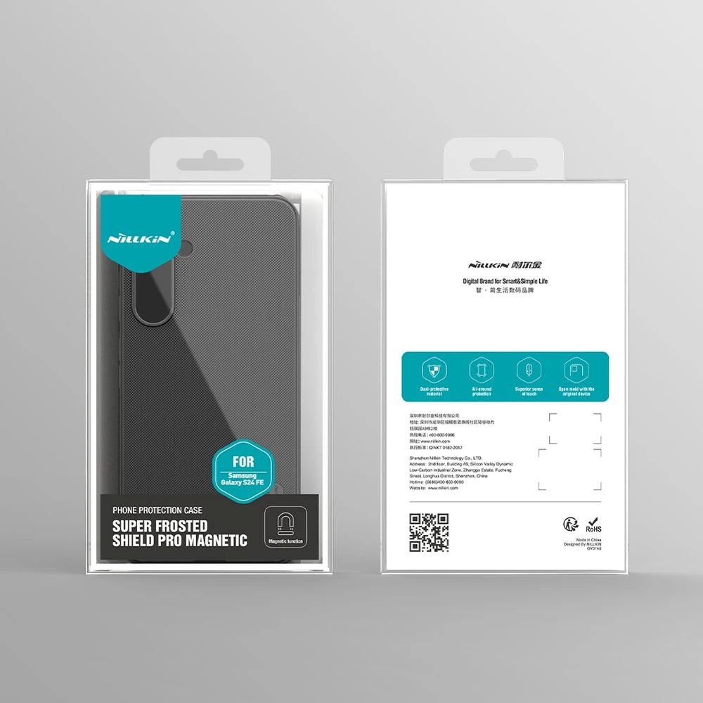 Nillkin Super Frosted PRO Magnetic Back Samsung Galaxy S24 FE dėklas telefonui juodos spalvos