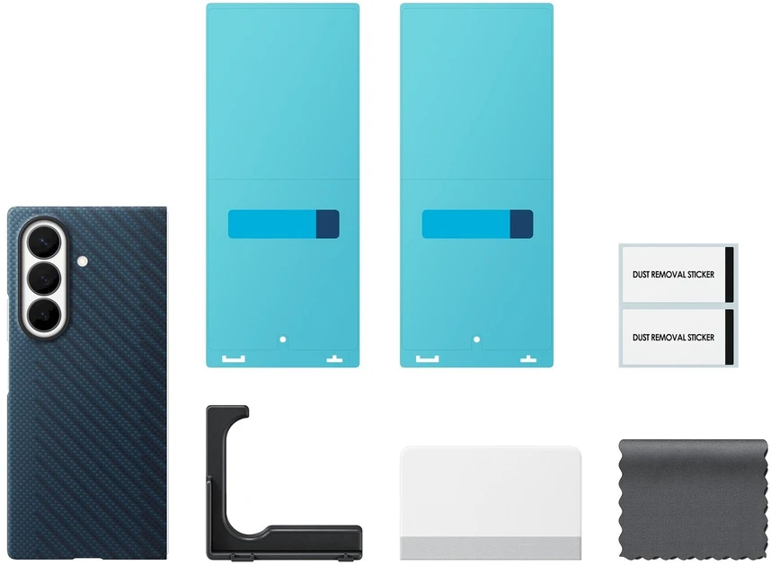 Dėklas KF976SNE anglies pluošto magnetas „Samsung Galaxy Fold 8 Ultra“, tamsiai mėlynas