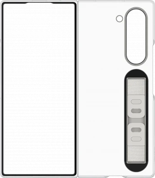 Dėklas „Samsung Galaxy Fold6“ skaidrus dangtelis su permatomu dirželiu