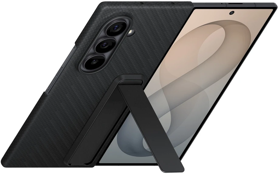 Dėklas XF976SBE anglies pluošto stovas Samsung Galaxy Fold 8 Ultra, Juodas