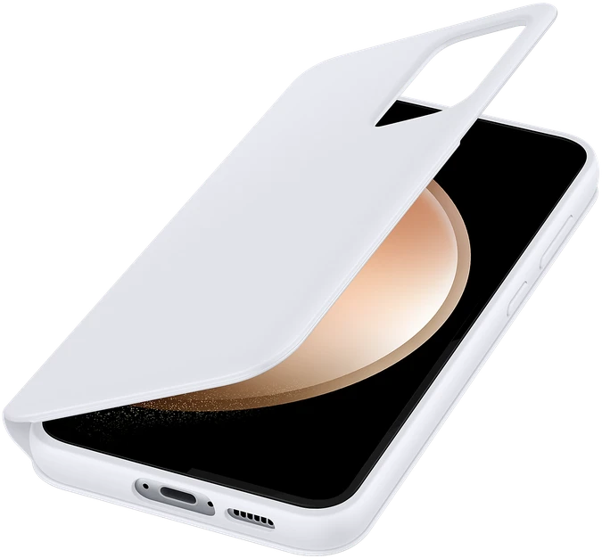 ZS711CWE Smart View piniginės dėklas Samsung Galaxy S23 FE, Baltas