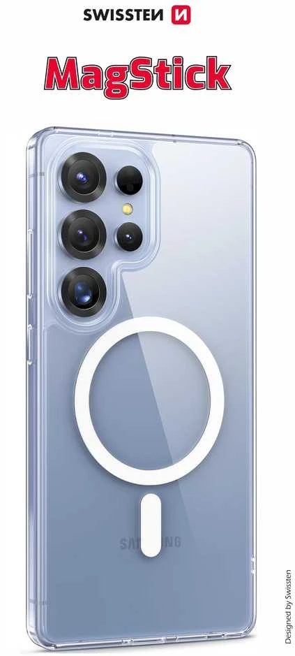 SWISSTEN skaidrus želė MagStick metalinis dėklas, skirtas Samsung Galaxy S26 ULTRA 5G, skaidrus