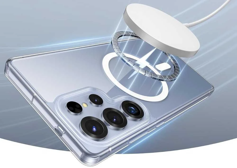 SWISSTEN skaidrus želė MagStick metalinis dėklas, skirtas Samsung Galaxy S26 ULTRA 5G, skaidrus