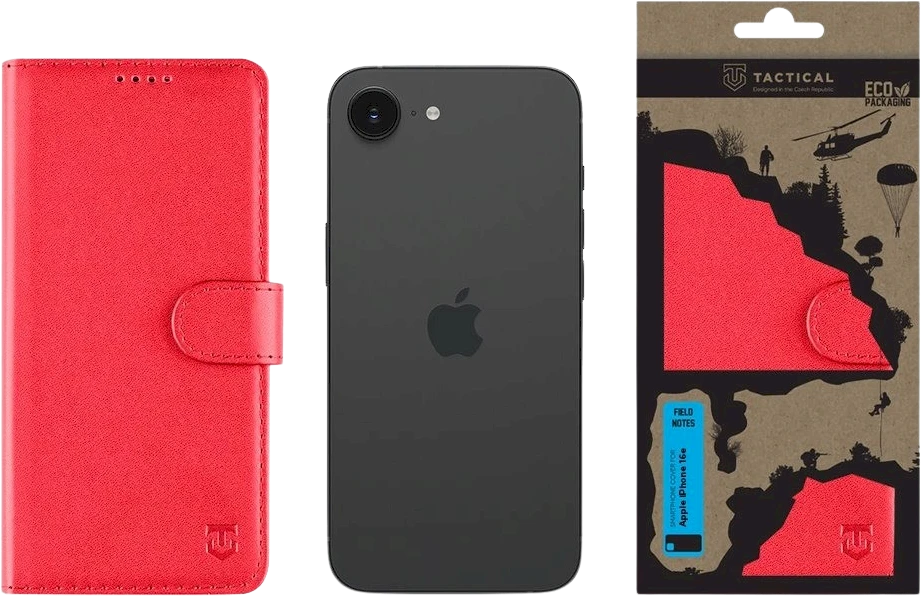 Dėklas Tactical Field Notes skirtas Apple iPhone SE4 Raudona