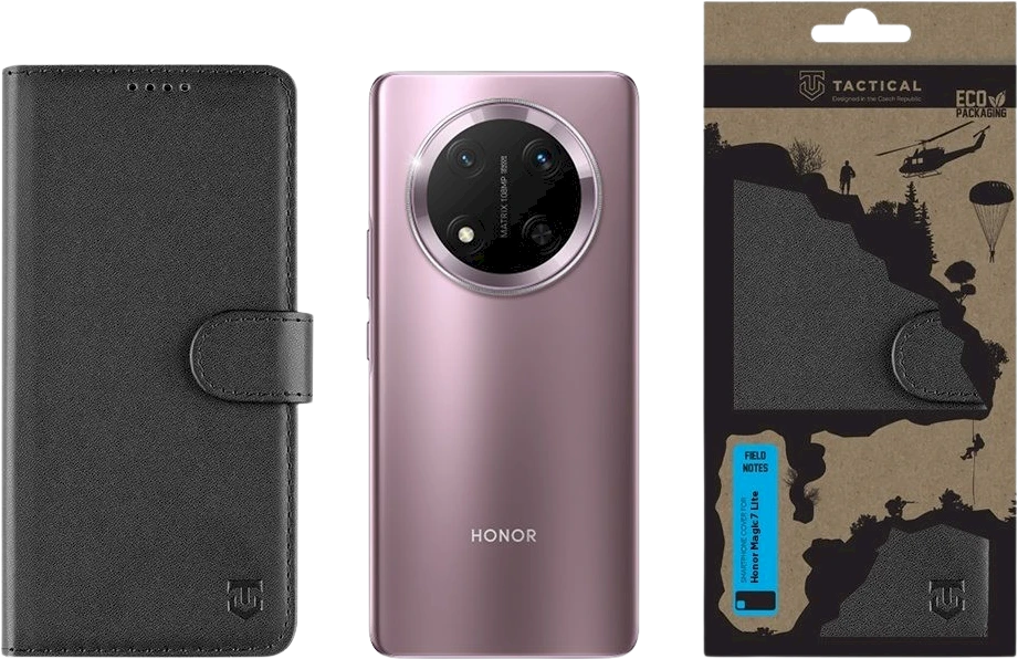 Tactical Field Notes skirtas Honor Magic7 Lite dėklas telefonui juodos spalvos