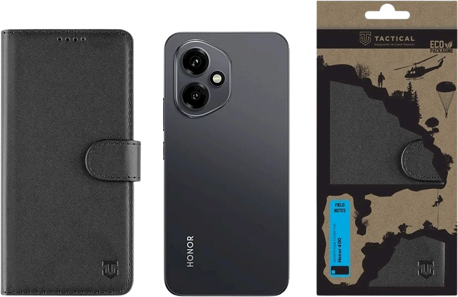 Tactical Field Notes dėklas skirtas Honor 400 juodos spalvos