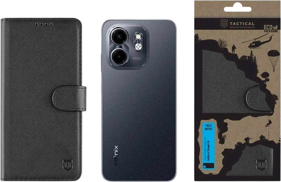 Tactical Field Notes skirtas Infinix Smart 9 dėklas telefonui juodos spalvos
