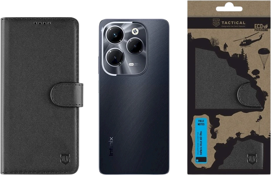 Tactical Field Notes skirtas Infinix Hot 40 Pro dėklas telefonui juodos spalvos
