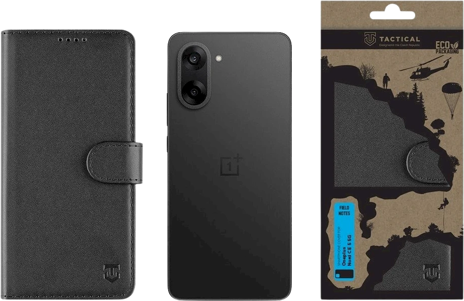 Tactical Field Notes dėklas skirtas Oneplus Nord CE 5 5G juodos spalvos