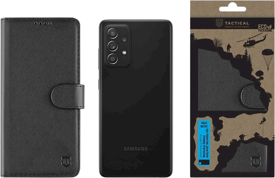Tactical Field Notes skirtas Samsung Galaxy A52/A52 5G/A52s 5G dėklas telefonui juodos spalvos