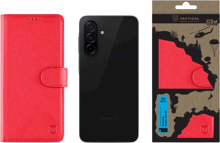 Tactical Field Notes skirtas Samsung Galaxy A26 5G dėklas telefonui raudonos spalvos