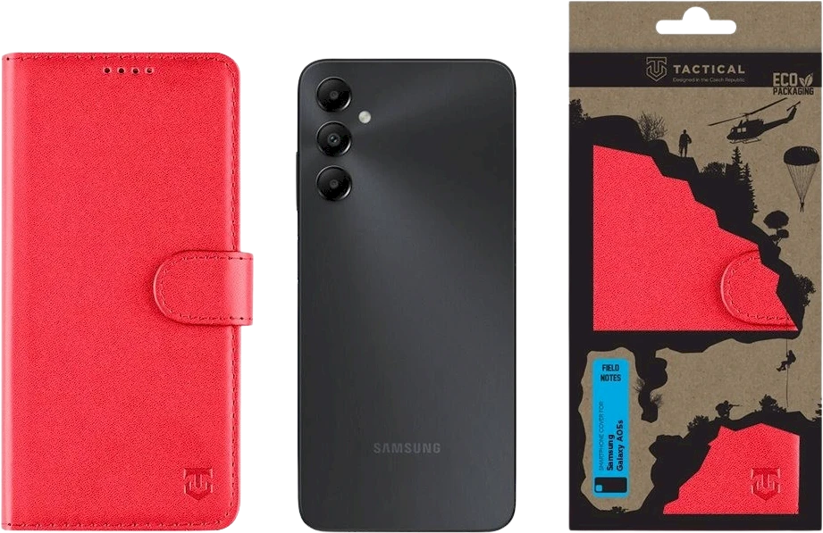 Tactical Field Notes skirtas Samsung Galaxy A05s dėklas telefonui raudonos spalvos