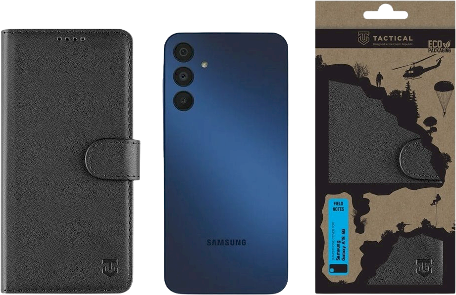 Tactical Field Notes skirtas Samsung Galaxy A15 5G dėklas telefonui juodos spalvos