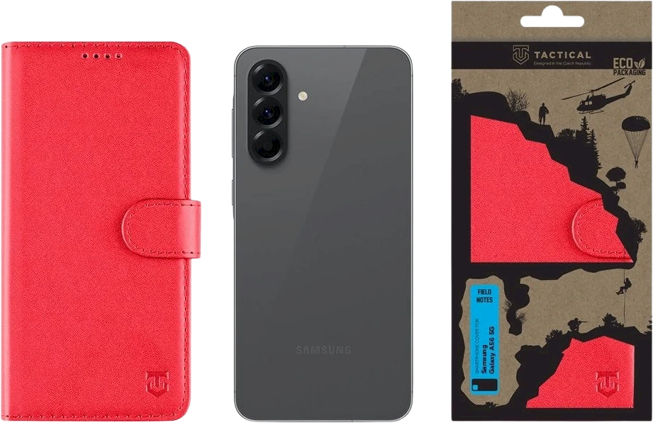 Tactical Field Notes skirtas Samsung Galaxy A56 5G dėklas telefonui raudonos spalvos