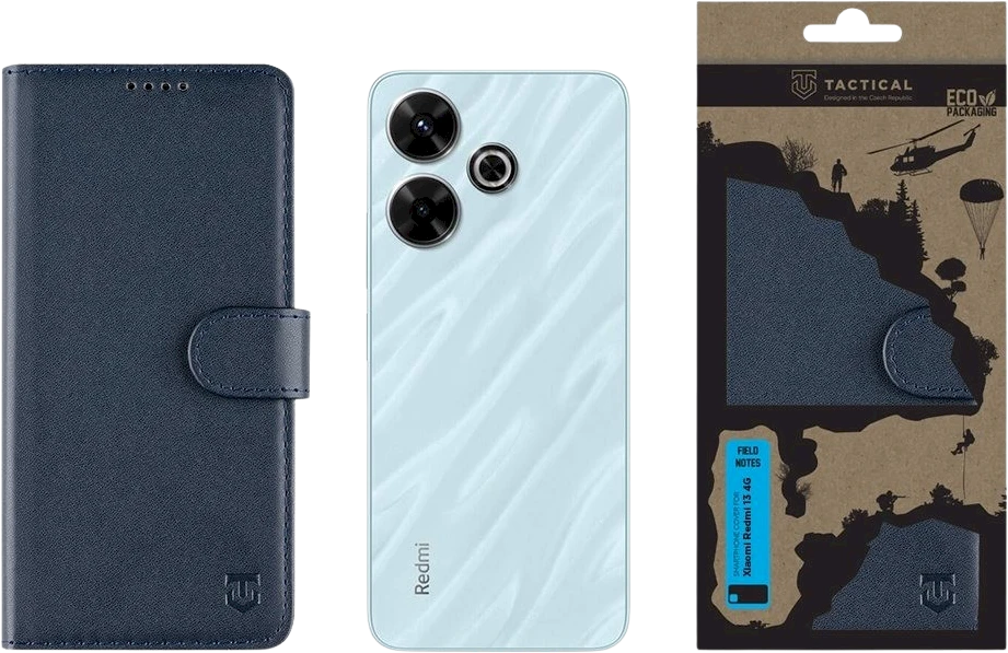 Tactical Field Notes skirtas Xiaomi Redmi 13 4G dėklas telefonui mėlynos spalvos