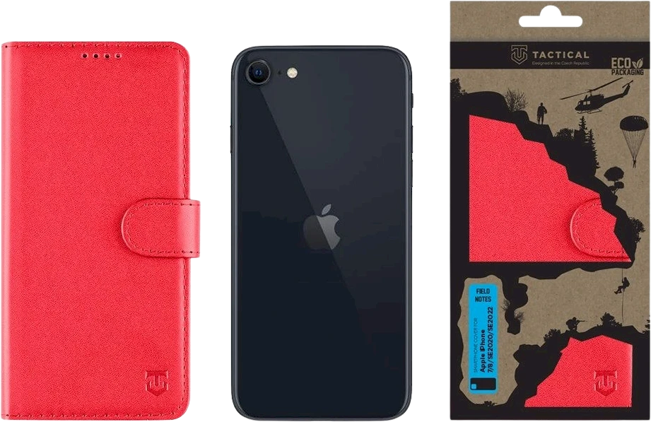 Tactical Field Notes skirtas Apple iPhone 7/8/SE2020/SE2022 dėklas telefonui raudonos spalvos