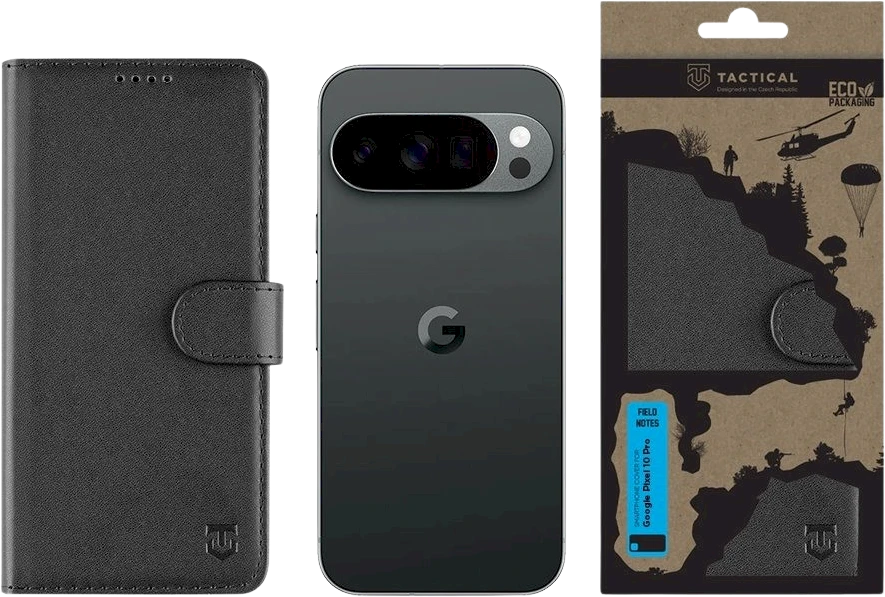 Tactical Field Notes dėklas skirtas Google Pixel 10 Pro juodos spalvos