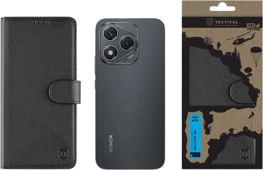 Tactical Field Notes dėklas skirtas Honor 400 Lite juodos spalvos