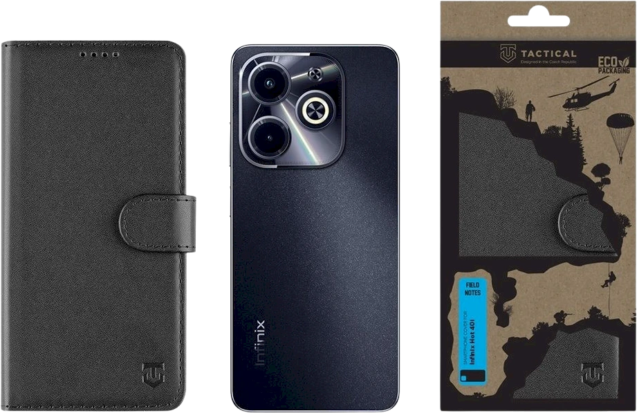 Tactical Field Notes skirtas Infinix Hot 40i dėklas telefonui juodos spalvos
