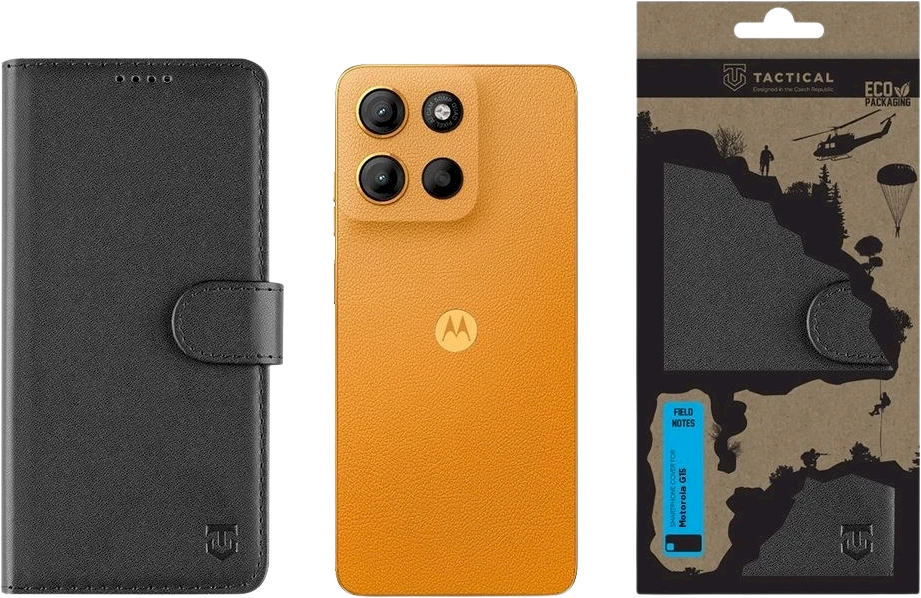 Tactical Field Notes skirtas Motorola G15 dėklas telefonui juodos spalvos