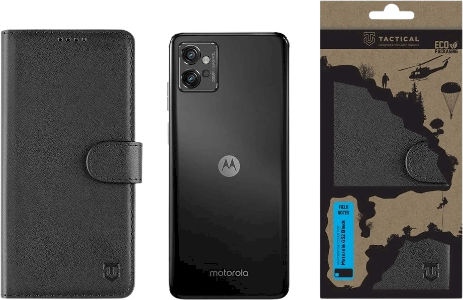 Tactical Field Notes skirtas Motorola G32 dėklas telefonui juodos spalvos