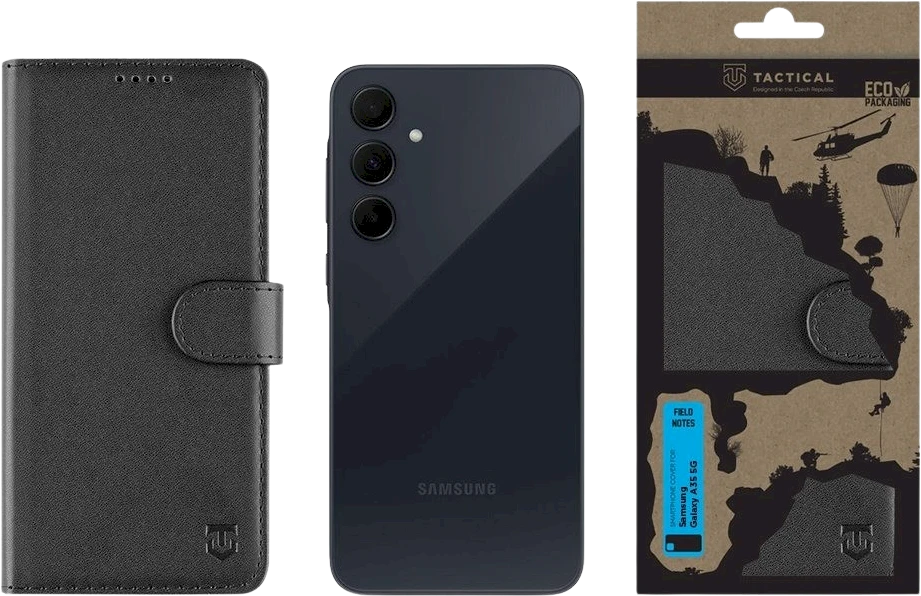 Tactical Field Notes skirtas Samsung Galaxy A35 5G dėklas telefonui juodos spalvos