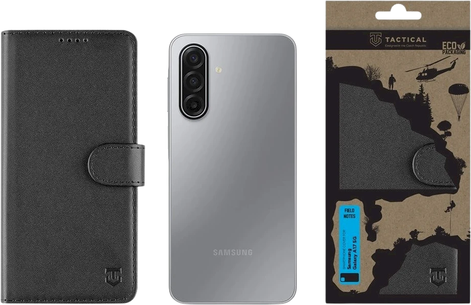 Tactical Field Notes dėklas skirtas Samsung Galaxy A17 5G juodos spalvos