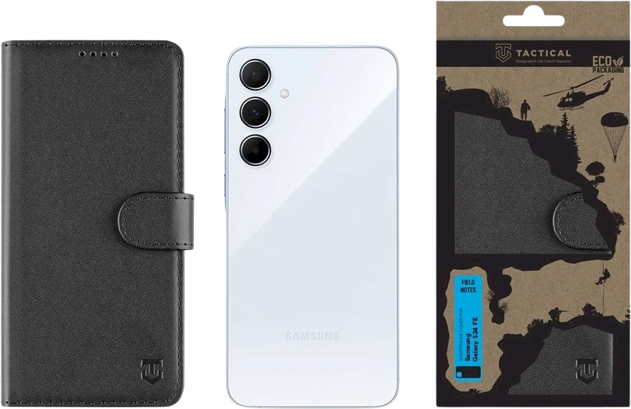 Tactical Field Notes skirtas Samsung Galaxy S24 FE dėklas telefonui juodos spalvos