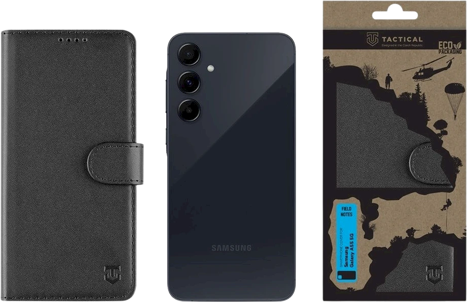 Tactical Field Notes skirtas Samsung Galaxy A55 5G dėklas telefonui juodos spalvos