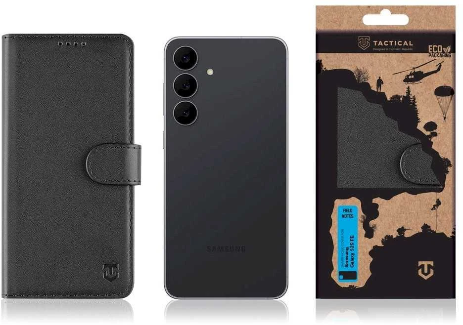 Dėklas Tactical Field Notes skirtas Samsung Galaxy S25 FE juodos spalvos