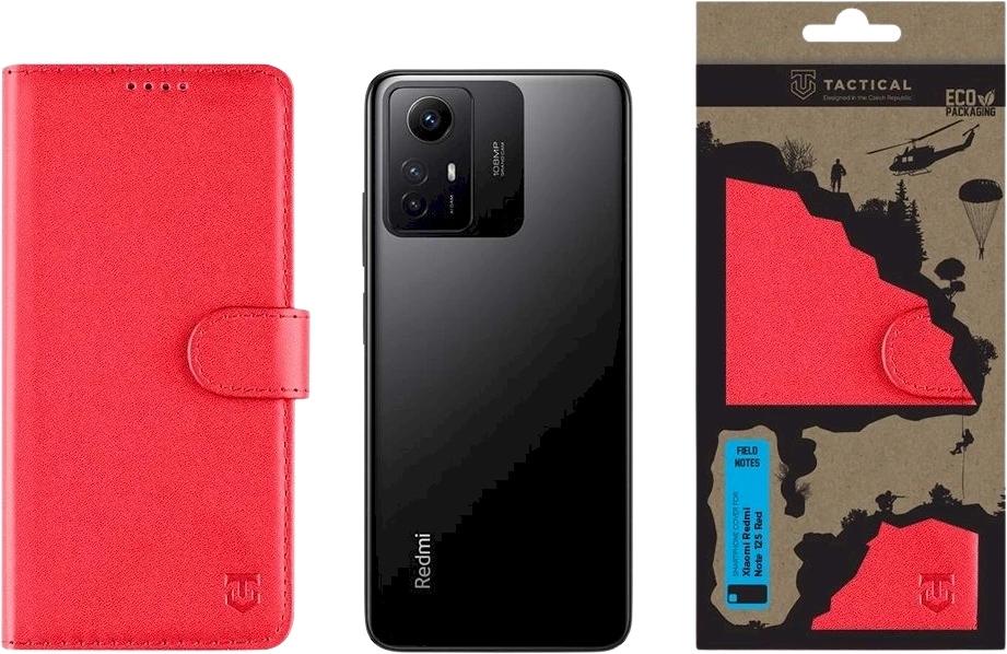Tactical Field Notes skirtas Xiaomi Redmi Note 12S dėklas telefonui raudonos spalvos